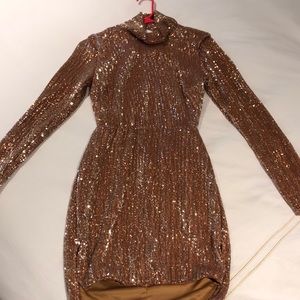 Sparkly cow neck dress